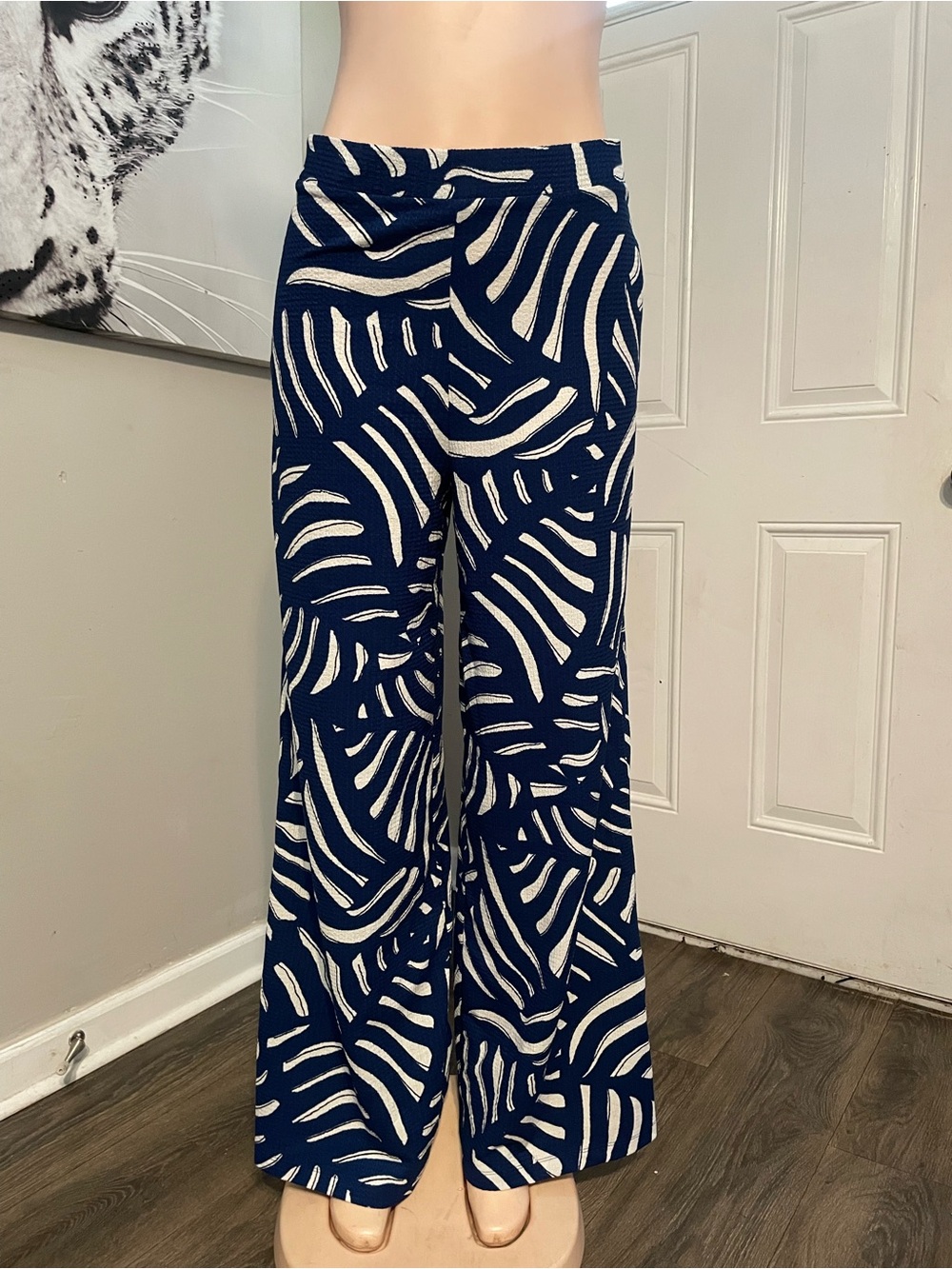 H&M wide jersey palazzo pants wide leg stretch waist bottoms Small comfy